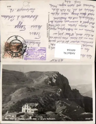 449184,Rax Habsburghaus Berghütte b. Nasswald geg. Gamseck