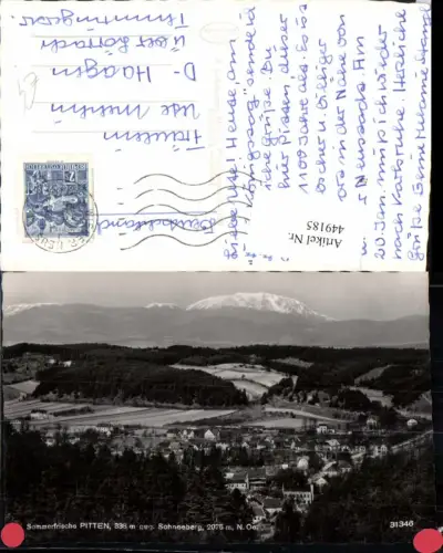 449185,Pitten Totale geg. Schneeberg Bergkulisse