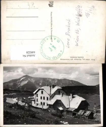 449228,Rax Ottohaus b. Reichenau m. Schneeberg Bergkulisse