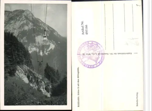 495166,Raxbahn Seilbahn b. Reichenau Stütze II m. Mittagstein