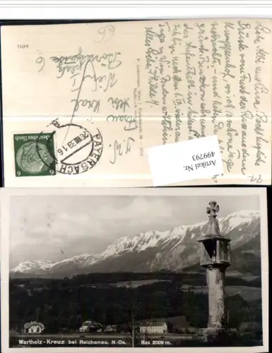 499793,Wartholz-Kreuz bei Reichenau geg. Rax Bergkulisse