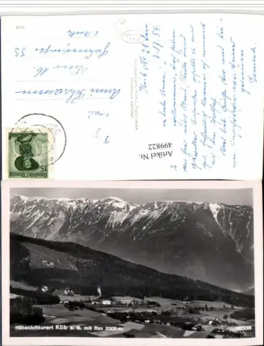 499822,Küb am Semmering b. Payerbach Teilansicht m. Rax Bergkulisse