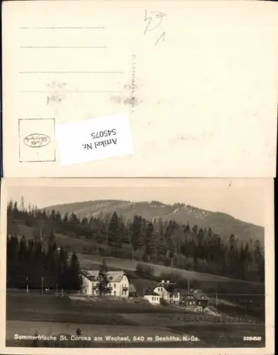 545075,Foto-AK St. Corona am Wechsel Pension Gasthaus