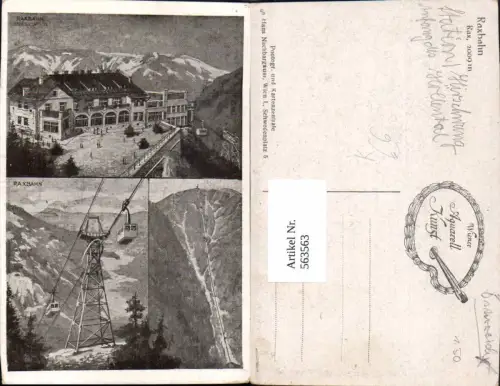 563563,Künstler Ak Raxbahn Bergstation Hirschschwang Reichenau an der Rax