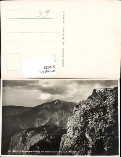 574633,Foto Ak Rax Alpenvereinssteig m. Höllentalaussicht u. Schneeberg Reichenau an der Rax