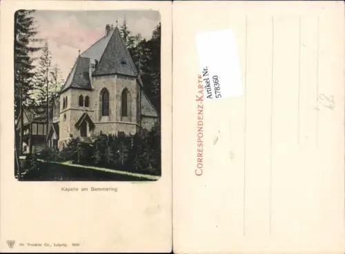 578360,Kapelle am Semmering pub Dr. Trenkler e Co. 9840