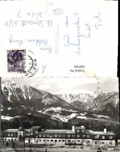 590709,Foto Ak Raxblick geg. Schneeberg Kur- u. Erholungsheim Oberland Reichenau a. d. Rax