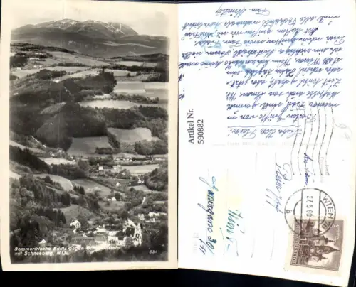 590882,Foto Ak Edlitz geg. Grimmenstein m. Schneeberg