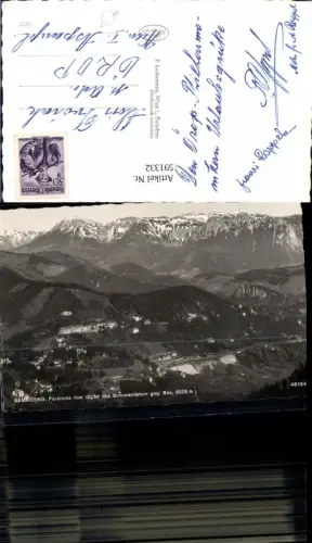 591332,Foto Ak Semmering Panorama v. Gipfel d. Sonnwendstein