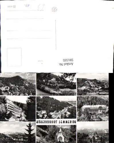 591335,Mehrbild Ak Semmering Hotel Panhans Sonnwendhof Kircherl