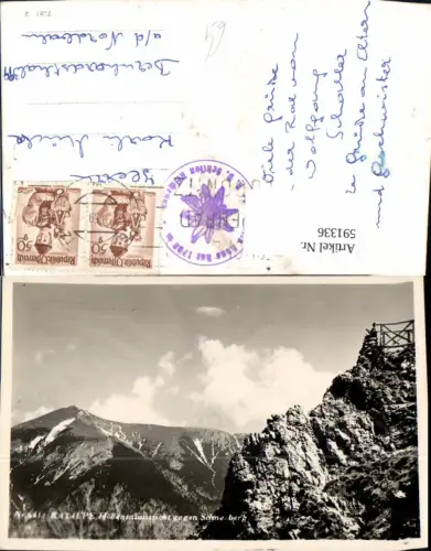 591336,Foto Ak Raxalpe Höllentalaussicht geg. Schneeberg Reichenau an der Rax