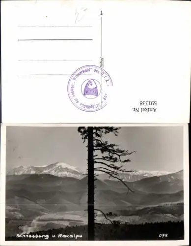 591338,Foto Ak Schneeberg u. Raxalpe Reichenau an der Rax