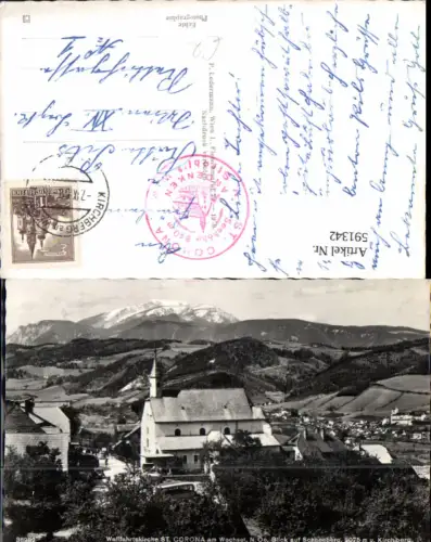 591342,Foto Ak St. Corona am Wechsel Blick auf Schneeberg