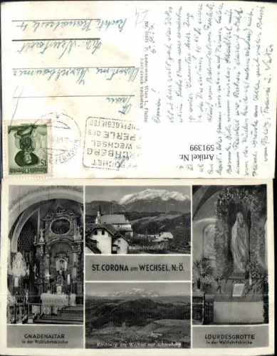 591399,Mehrbild Ak St. Corona am Wechsel Gnadenaltar Lourdesgrotte