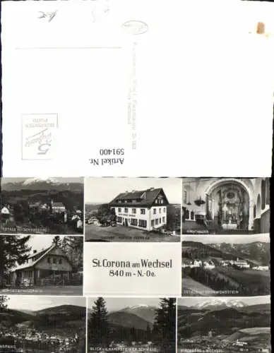 591400,Mehrbild Ak St. Corona am Wechsel Kirche Inneres Aspang
