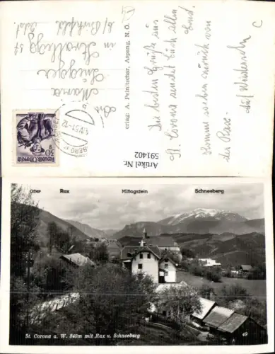 591402,St. Corona am Wechsel m. Rax u. Schneeberg Gipfelkarte