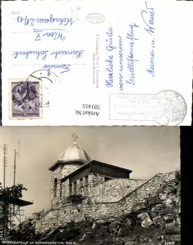 591415,Foto Ak Gipfelkapelle Sonnwendstein Semmering