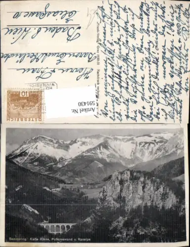 591430,Semmering Kalte Rinne Polleroswand u. Raxalpe Viadukt