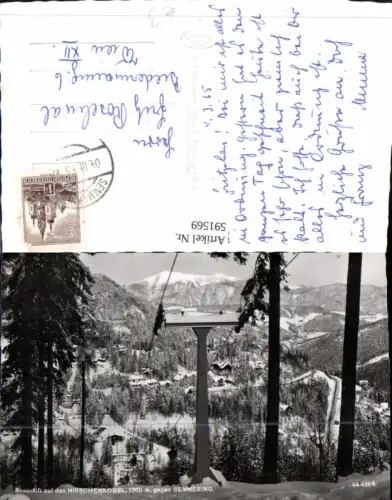 591569,Foto Ak Semmering Sessellift Hirschenkogel geg. Semmering Winterpartie