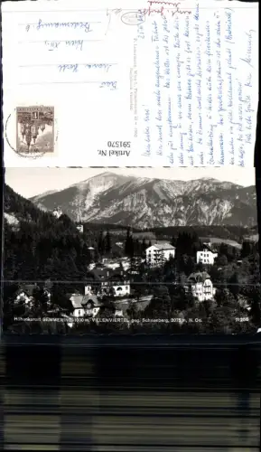 591570,Foto Ak Semmering Villenviertel geg. Schneeberg