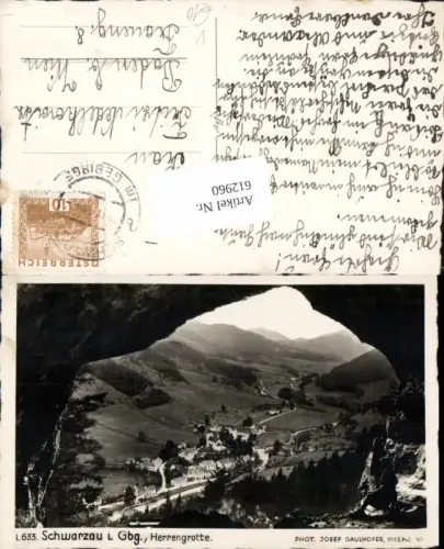 612960,Schwarzau im Gebirge Herrengrotte pub Josef Gaulhofer L 633