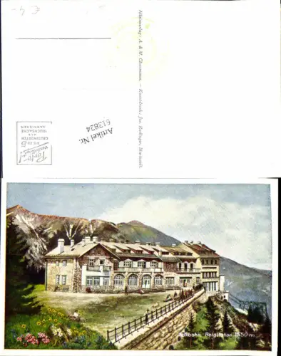 613824,Künstler AK Raxbahn Rax Bergstation Reichenau Hirschwang