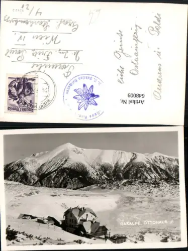 648009,Rax Raxalpe Ottohaus Hirschwang Prein Hüttenstempel