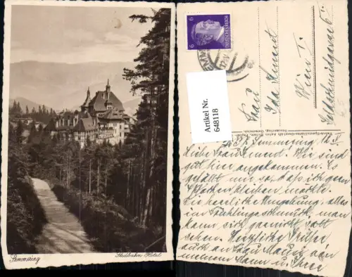 648118,Semmering Südbahn Hotel