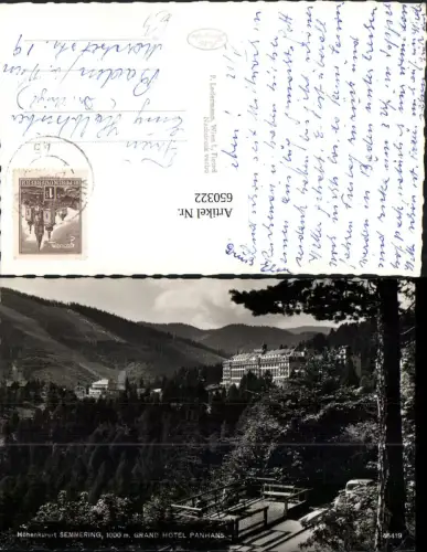 650322,Foto Ak Semmering Grand Hotel Panhans