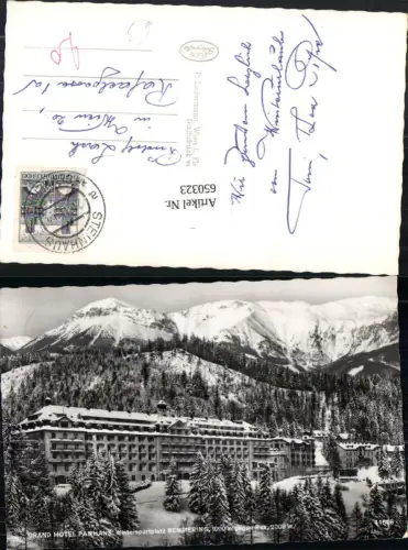650323,Foto Ak Grand Hotel Panhans Semmering Winteransicht