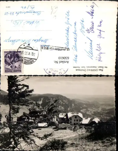 650610,Foto Ak Rax Ottohaus Kleinau Reichenau a. d. Rax