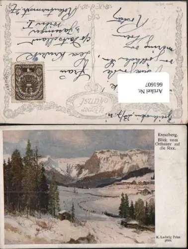 661607,Künstler Ak K. Ludwig Prinz Payerbach Kreuzberg Ortbauer pub B.K.W.I. 286euro10