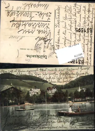 693779 Aspang an der Aspangbahn Teich Leute Boot