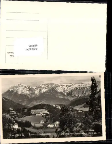 699006 Semmering Heeres Kurlazarett