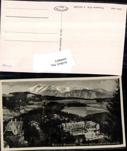 699007 Semmering Heeres Kurlazarett