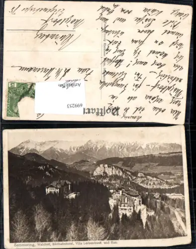 699253 Semmering Waldhof Südbahnhotel Villa Leibenfrost Rax