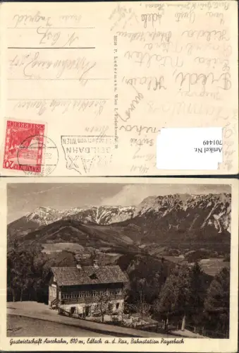 701449 Gastwirtschaft Auerhahn Edlach an der Rax b. Reichenau Aspang Payerbach