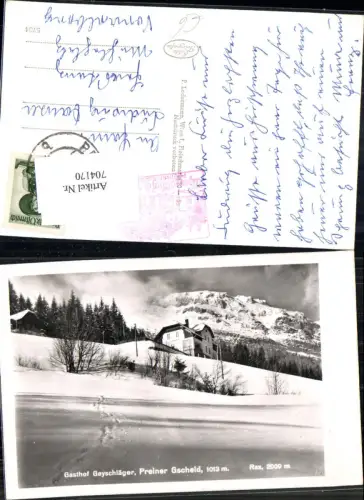 704170 Preiner Gscheid Gasthof Geyschläger Prein Hirschwang gel Frastanz