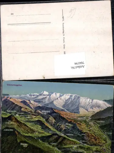 704194 Vogelschau Eugen Felle Semmeringgebiet Raach Gloggnitz Göstritz Schottwien Payerbach