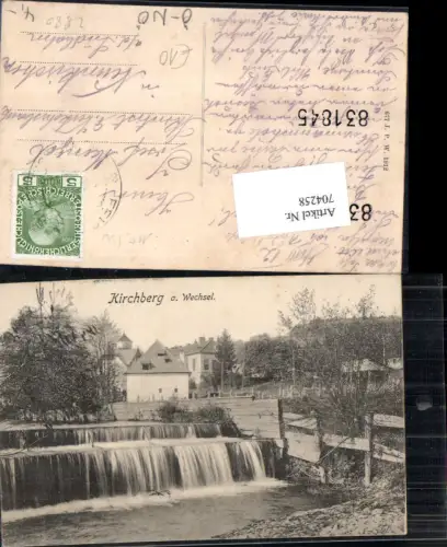 704258 tolle AK Kirchberg am Wechsel Bachpartie 1912
