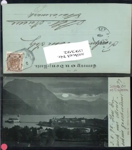 139392,Mond Litho Schloss Orth Ort Gmunden am Traunsee 1898