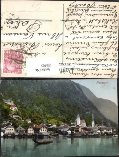 156405,Hallstatt Ansicht Ruderboot pub F E Brandt 725