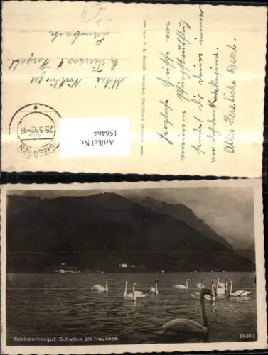 156464,Traunsee Schwäne Salzkammergut 1942 pub F E Brandt 5738euro2