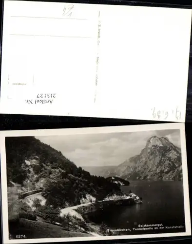 213127,Traunkirchen Tunnelpartie a. d. Kunststraße Salzkammergut pub F. E. Brandt 5274