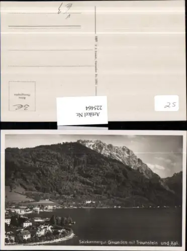 225464,Salzkammergut Gmunden m. Traunstein und Kai pub F. E. Brandt 5291