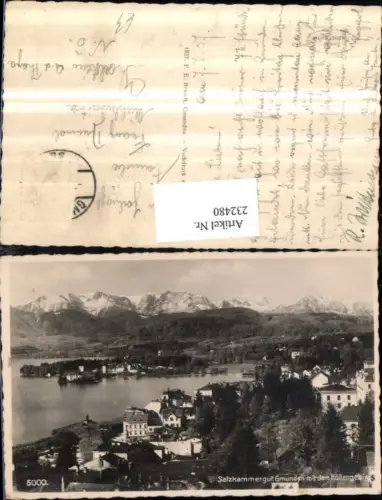 232480,Gmunden Totale m. d. Höllengebirge pub F. E. Brandt 5000