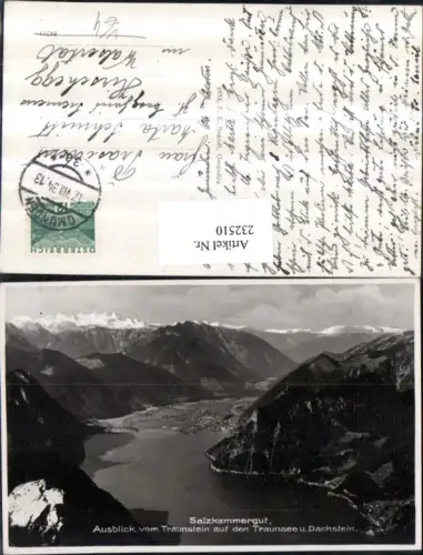 232510,Gmunden Ausblick v. Traunstein auf d. Traunsee u. Dachstein pub F. E. Brandt