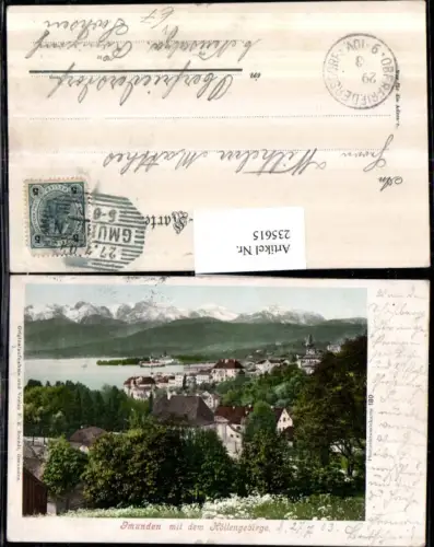 235615,Gmunden Teilansicht m. d. Höllengebirge pub F. E. Brandt 180