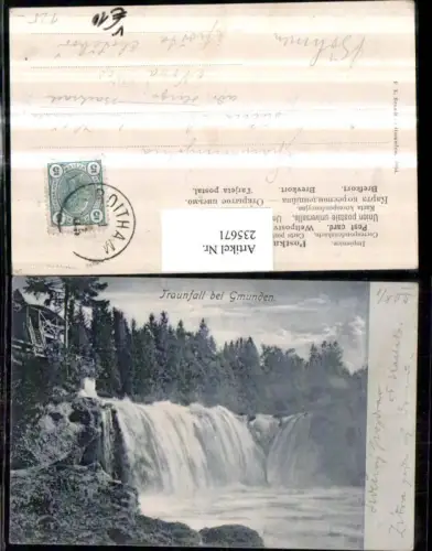 235671,Traunfall Wasserfall b. Gmunden pub F. E. Brandt 6054