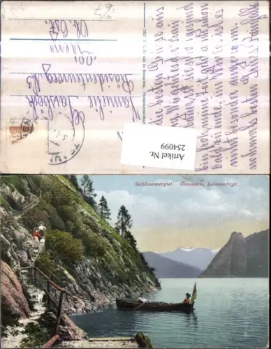 254099,Gmunden Lainaustiege Partie Ruderboot pub F. E. Brandt 976
